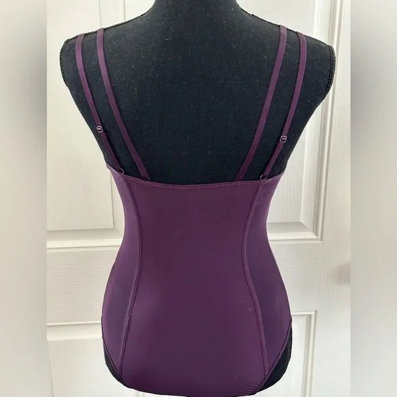 Victoria’s Secret Eggplant Bodysuit with sheer panels along the sides, 34C - Picture 5 of 14